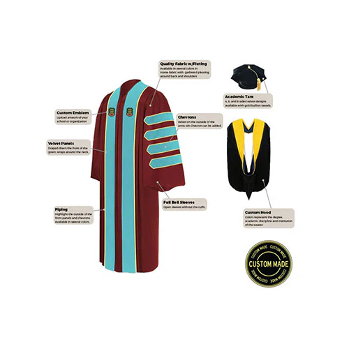 1_293151db-eddf-476a-b10a-dfd2b01ce087 Custom Doctoral Graduation Tam, Gown and Hood Package - Doctorate Regalia - Image 1