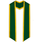 Hunter  Slanted Graduation Stole with Gold Trim