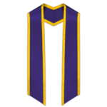 Hunter  Slanted Graduation Stole with Gold Trim - Image 2