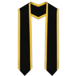 Hunter  Slanted Graduation Stole with Gold Trim - Image 3