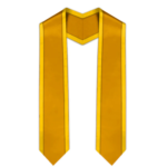 Hunter  Slanted Graduation Stole with Gold Trim - Image 5
