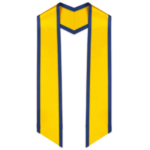 Hunter  Slanted Graduation Stole with Gold Trim - Image 6