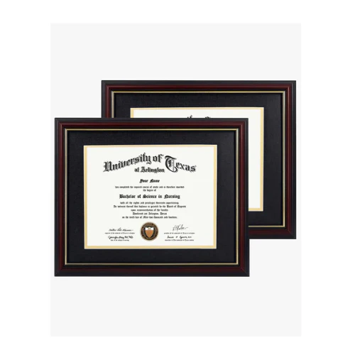 Untitleddesign_1_fcdd6a64-12ee-407e-b1a4-ac416896e750 Certificate Documents Frame Real Wood with Gold Trim 8.5"*11" Pack of 2 - 13 Mat Colors Available - Image 1
